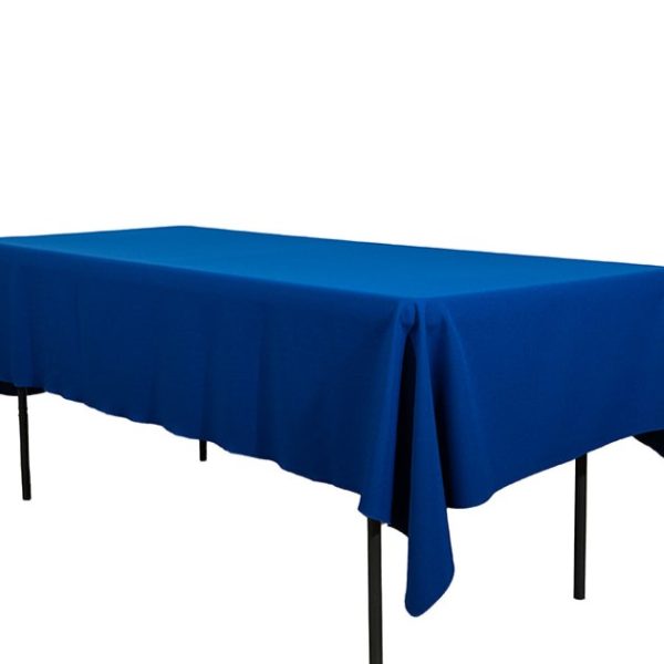 Electric Blue Linen Trestle Tablecloth